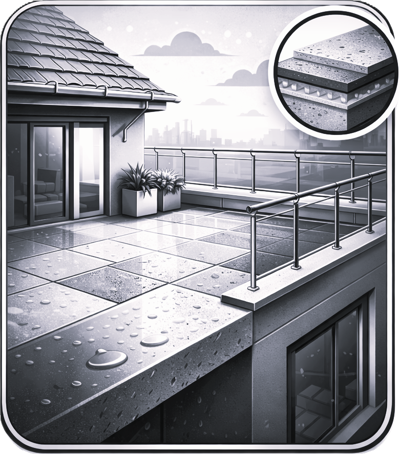 Roof slabs and balconies